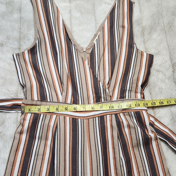 Size M Jumper Cropped Wide leg V neckline Striped brown colors MIAMI  NWT - Picture 11 of 14